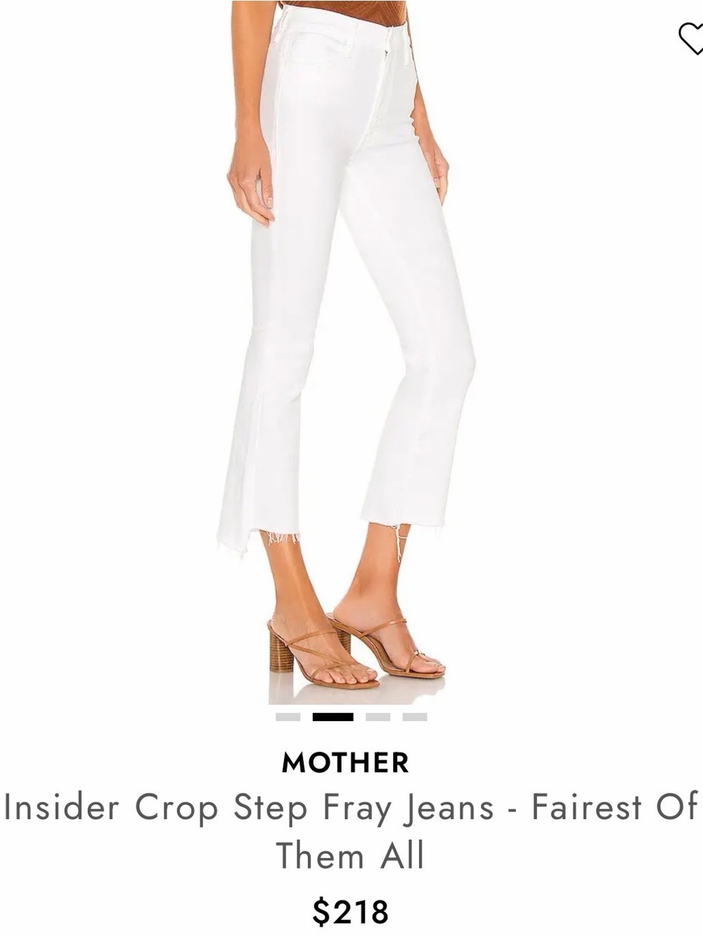 Mother the Insider Crop Step Fray Jeans White